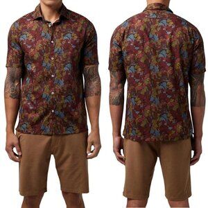 NWT New $168 Good Man Brand On-Point Print Short Sleeve Button-Up Shirt Size 3XL